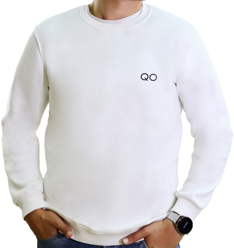 QO tomorrow Bisiklet Yaka Ekru Sweatshirt - 1