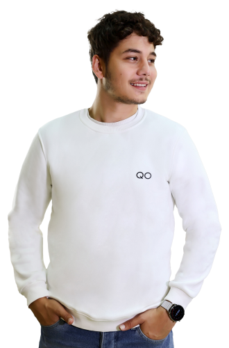 QO tomorrow Bisiklet Yaka Ekru Sweatshirt - 2