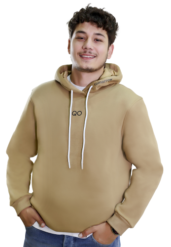 QO tomorrow Kapüşonlu Camel Sweatshirt - 2