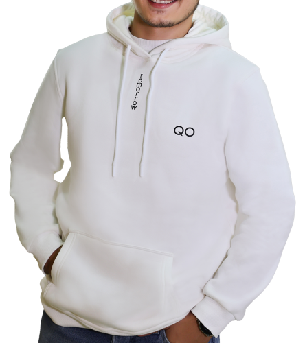 QO tomorrow Kapüşonlu Ekru Sweatshirt - 1